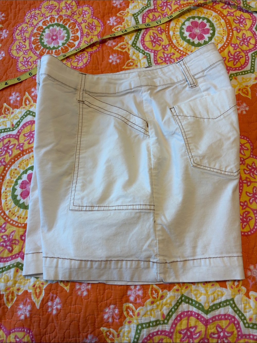 Nicole Miller Women’s Contrast Stitching High-Rise   Utility Shorts